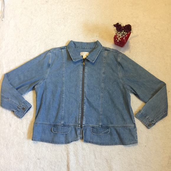 zip up denim shirt
